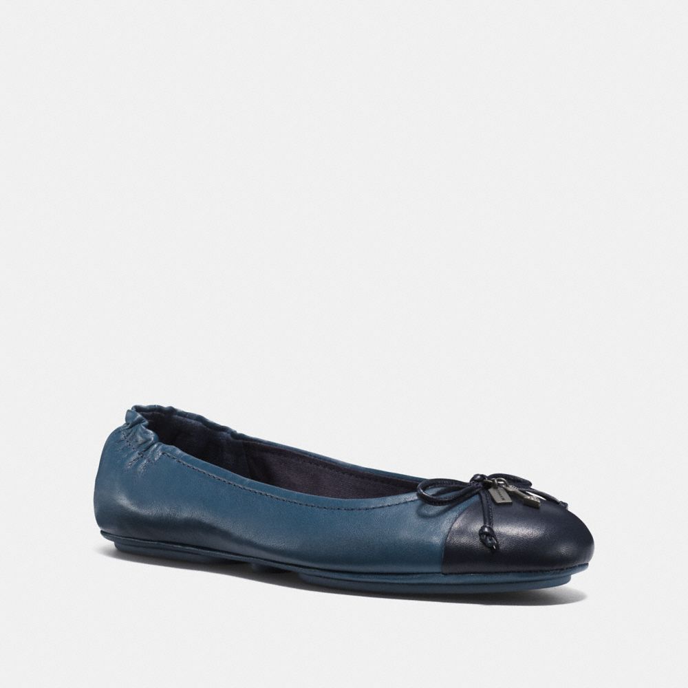 PEARL FOLDABLE BALLET - MIDNIGHT NAVY/DARK DENIM - COACH FG1840