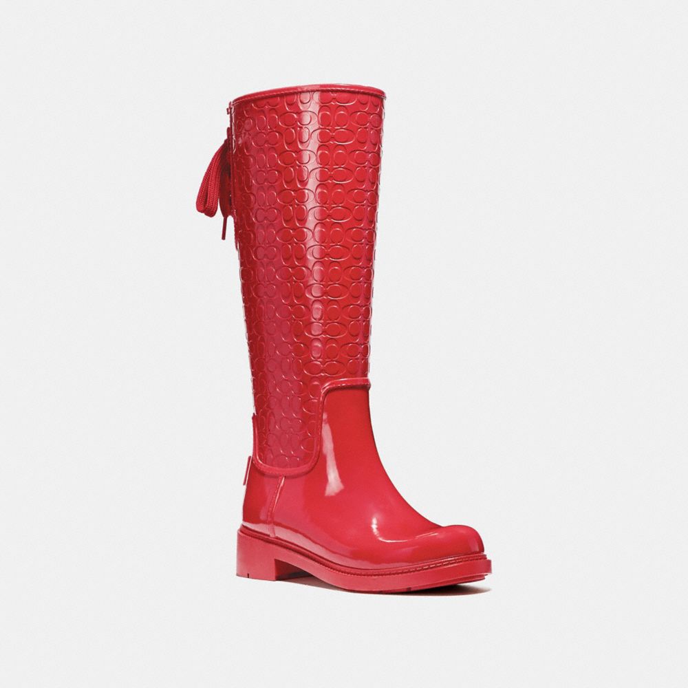 red coach rain boots