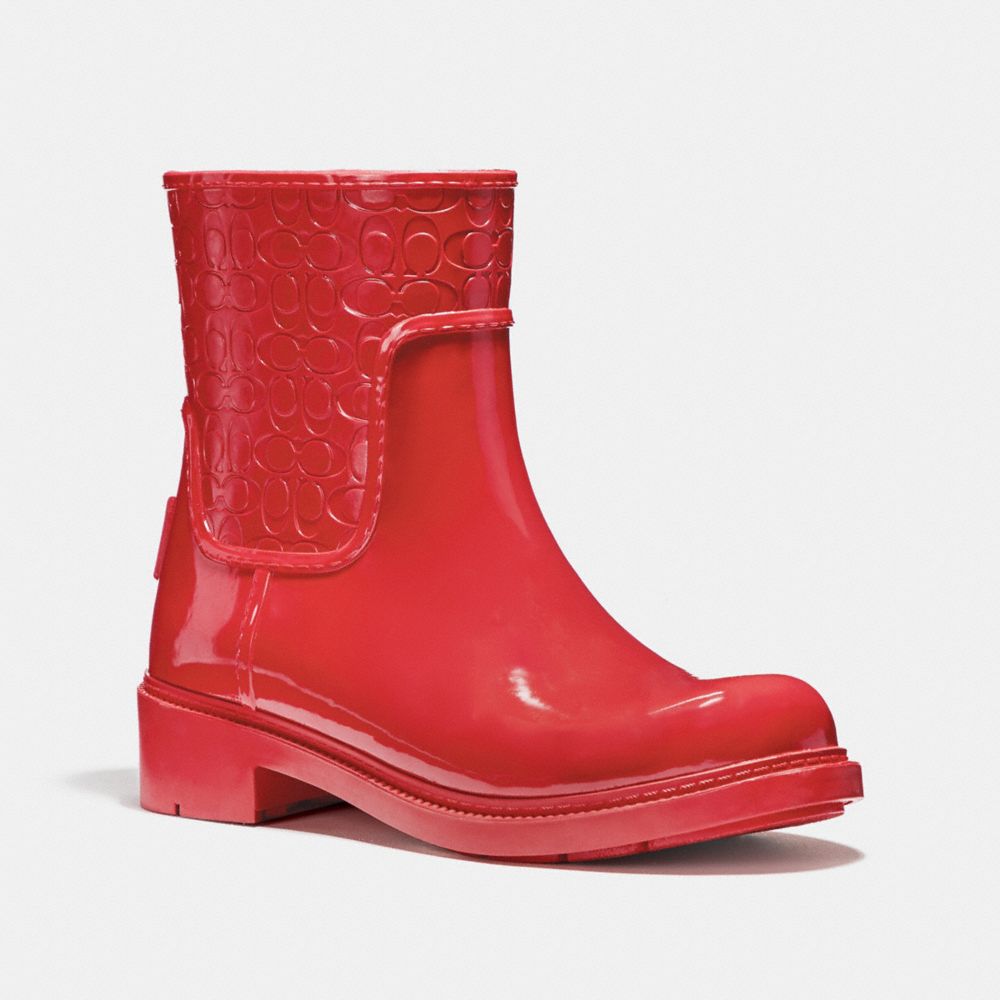 SIGNATURE RAIN BOOTIE - COACH fg1877 - TRUE RED