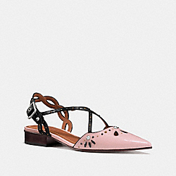 COACH FLAT WITH PRAIRIE RIVETS - PINK/BLACK - FG1982