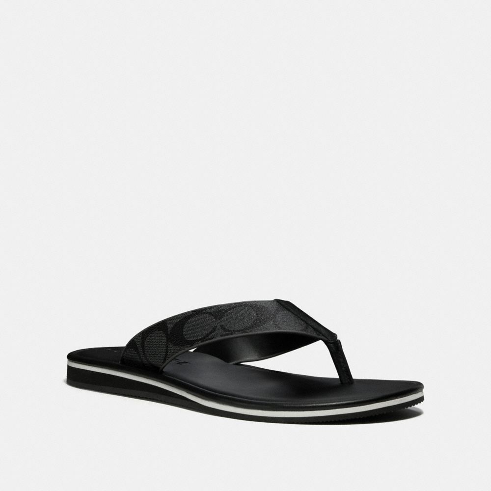 ROCKAWAY FLIP FLOP IN SIGNATURE - COACH fg2050 - BLACK/BLACK