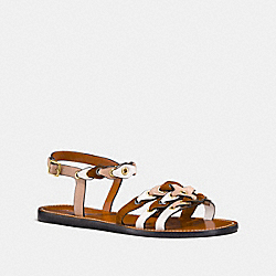 COACH FG2087 Sandal With Coach Link BEECHWOOD/SADDLE/CHALK