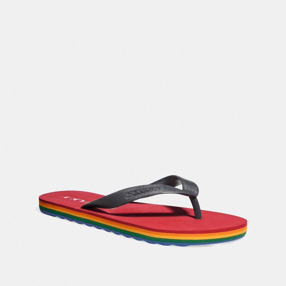 COACH fg2095 ROLLER BOTTOM FLIP FLOP MIDNIGHT NAVY/TRUE RED