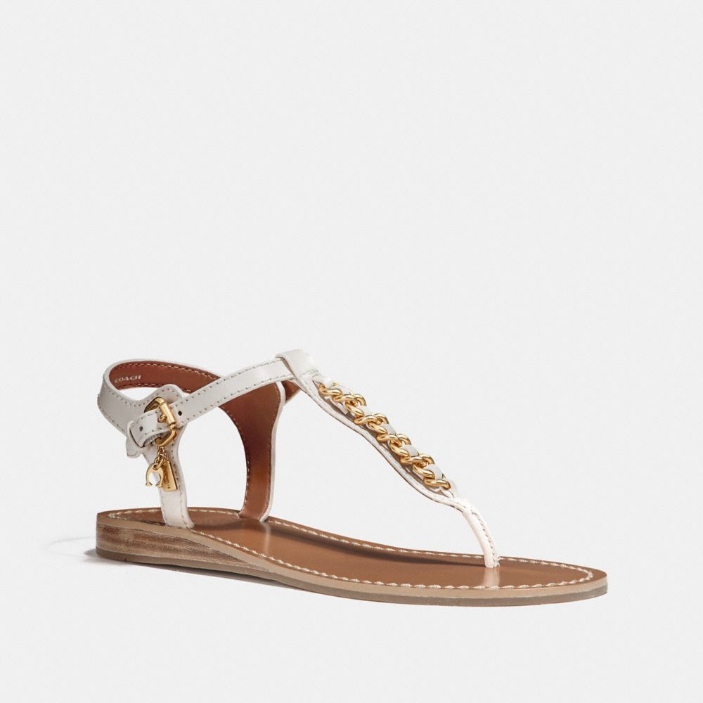 COACH FG2100 Chain T-strap Sandal CHALK