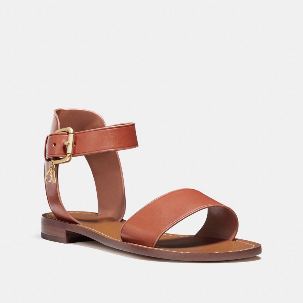 ANKLE STRAP FLAT SANDAL - TERRACOTA - COACH FG2103