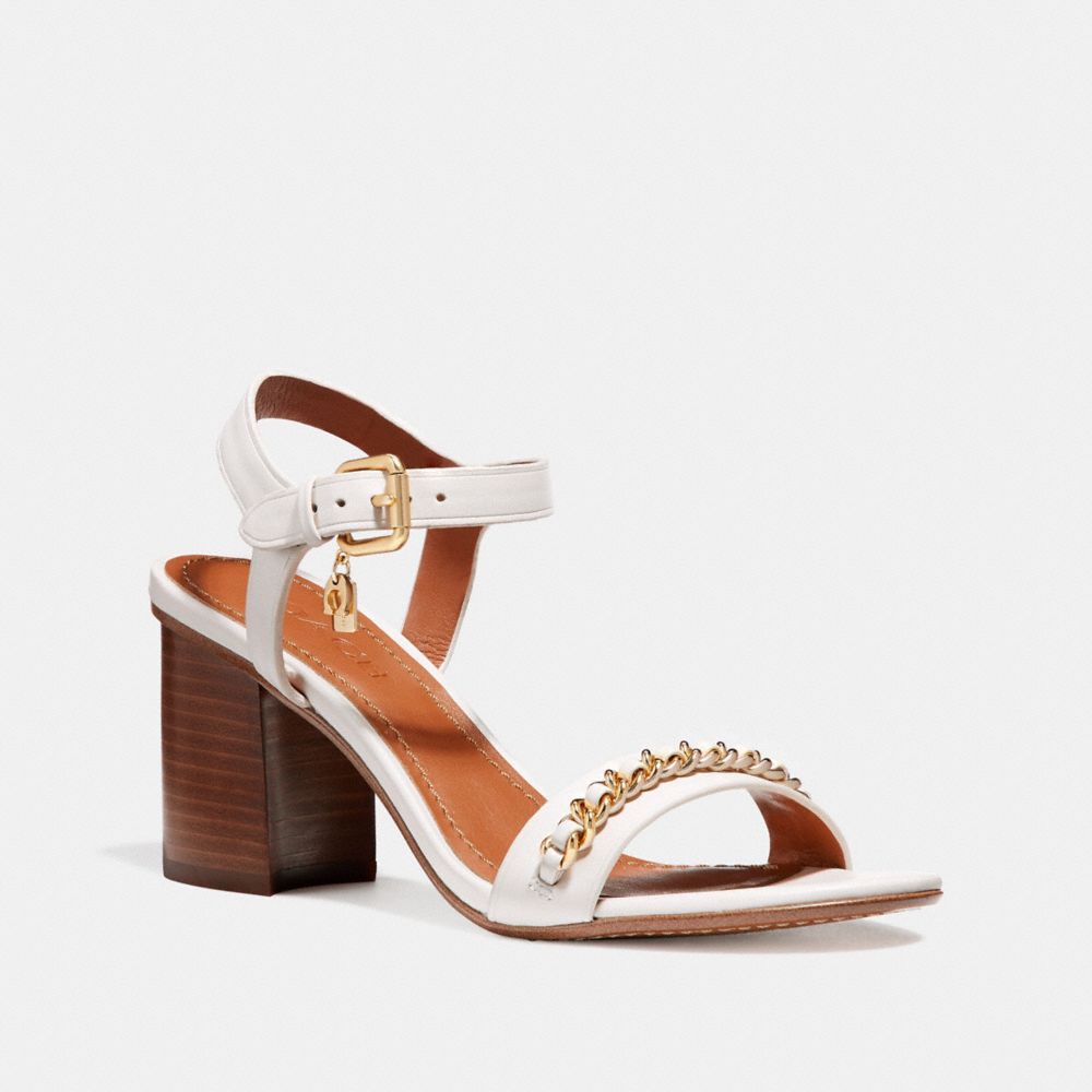 CHAIN MID HEEL SANDAL - fg2112 - CHALK