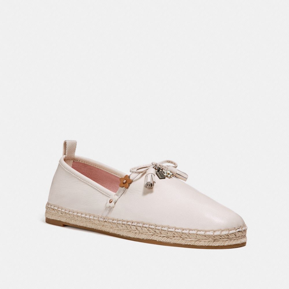 COACH MADISON ESPADRILLE WITH FLORAL APPLIQUE - CHALK - fg2141