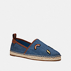 MADISON ESPADRILLE WITH PRAIRIE SOUVENIRS - COACH fg2143 - DENIM/SADDLE