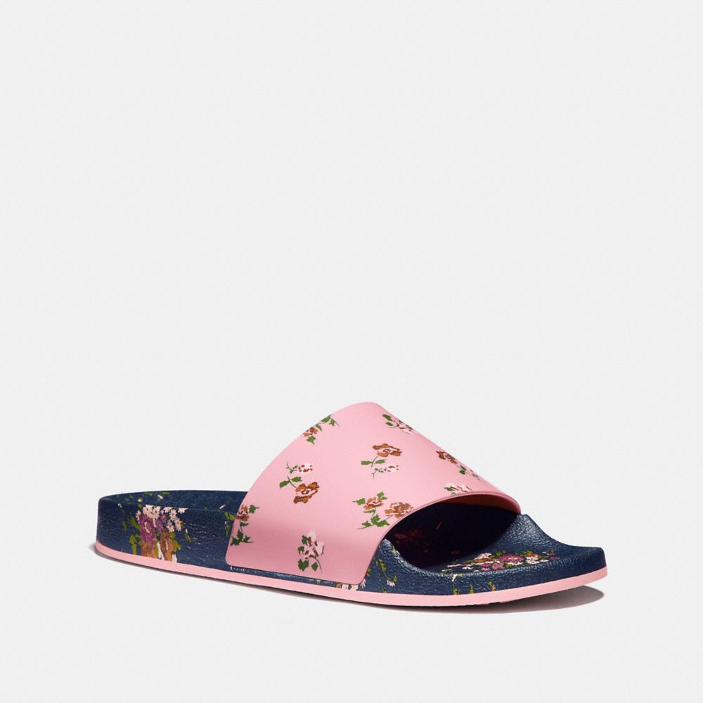 SPORT SLIDE WITH TOSSED ROSE PRINT - COACH fg2179 - Blush/Midnight Navy