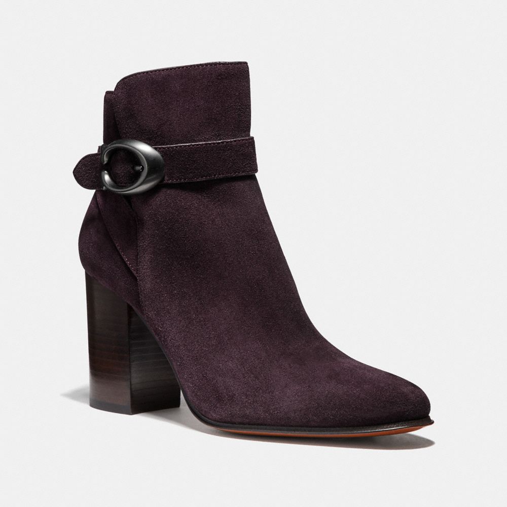 COACH FG2805 - DELANEY SIGNATURE BUCKLE HEEL BOOTIE OXBLOOD