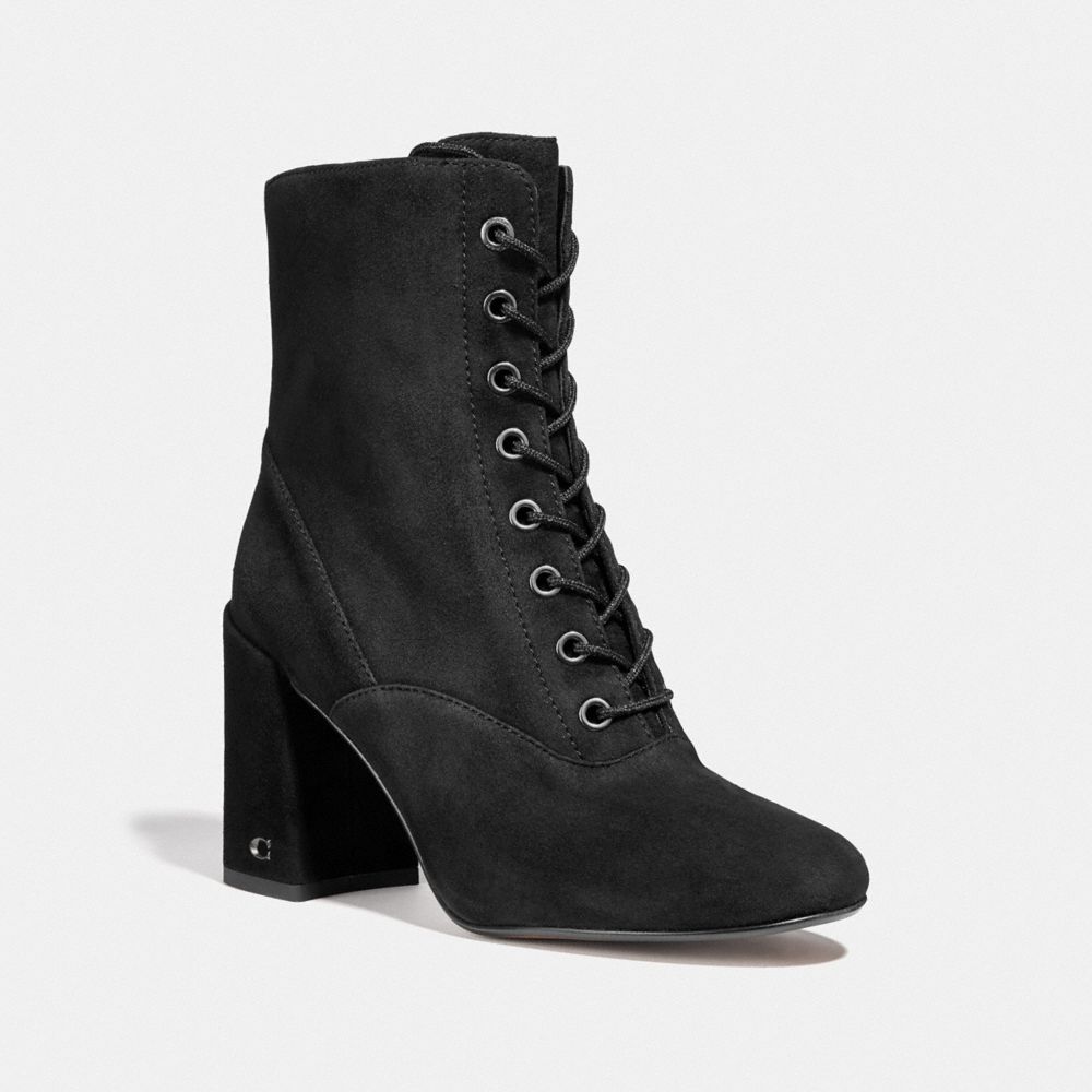 COACH FG2917 EDIE LACE UP BOOTIE BLACK