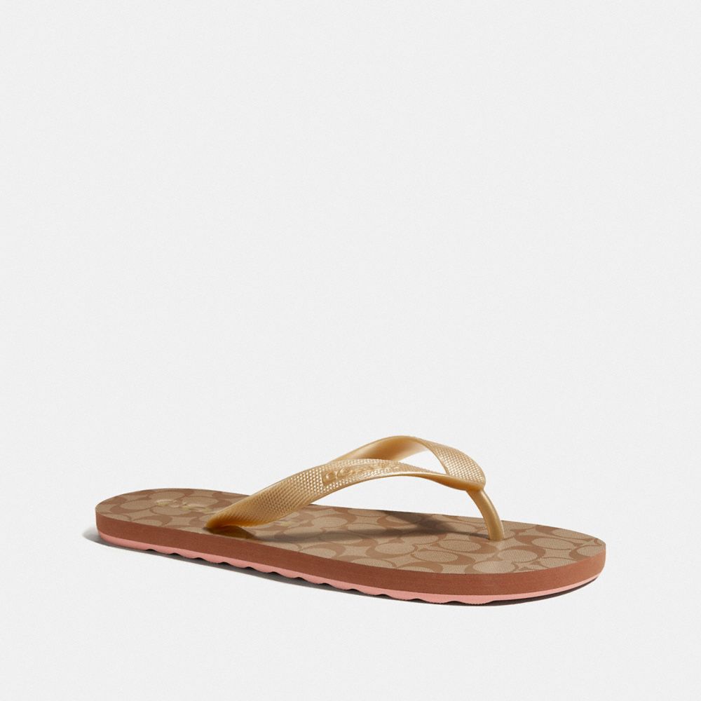 COACH FG3434 - ZAK FLIP FLOP KHAKI/GOLD