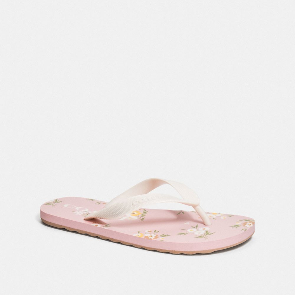 COACH FG3437 Zak Flip Flop With Floral Print CARNATION/CHALK