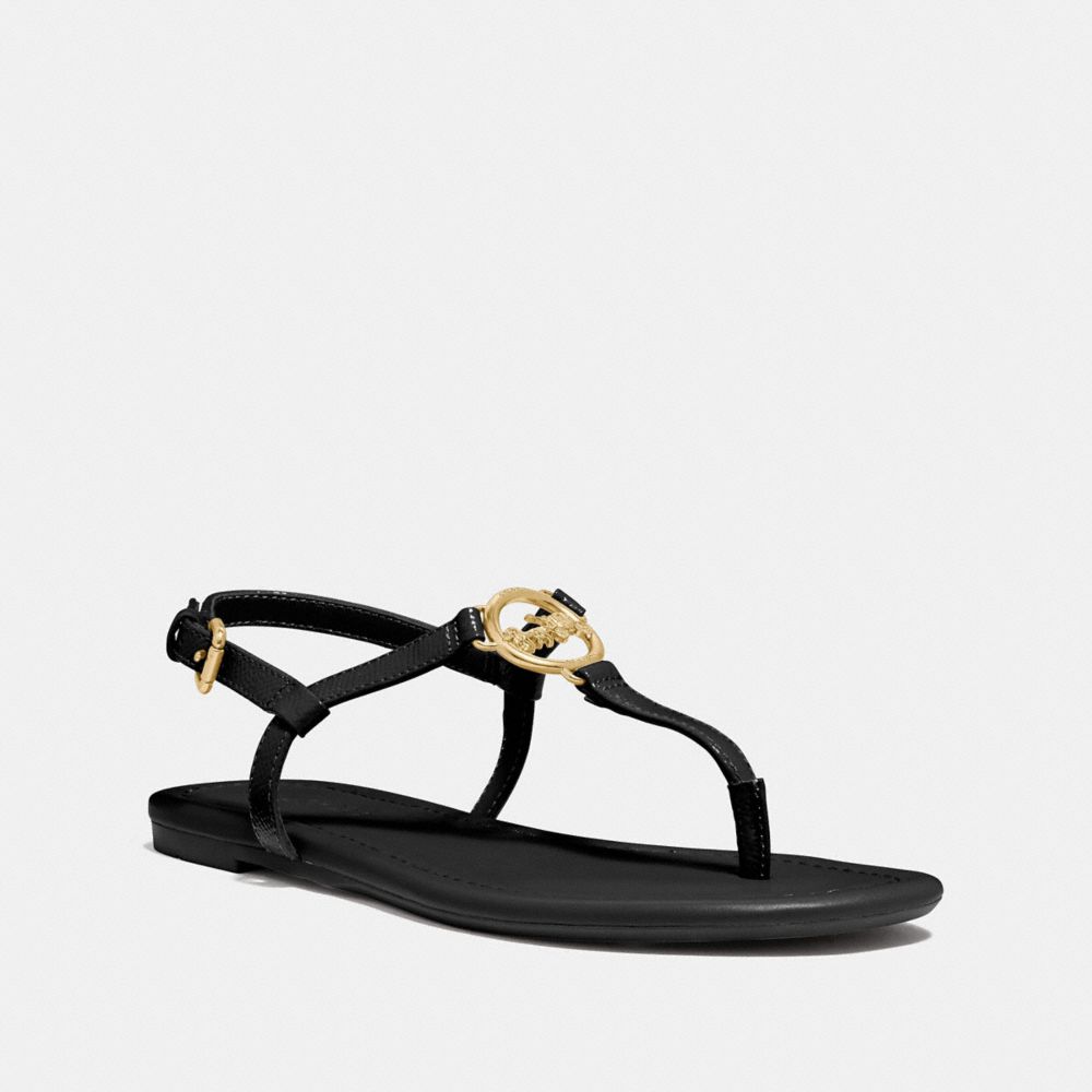 women's coach flip flops black