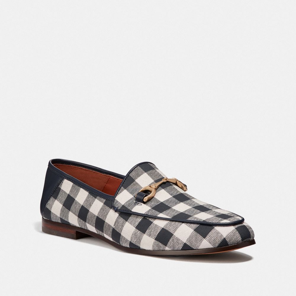 COACH FG3468 Haley Loafer With Gingham Print NAVY/CHALK