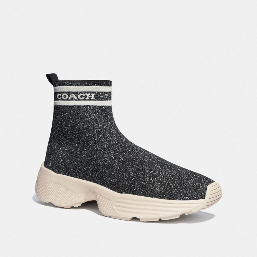 COACH C203 SOCK SNEAKER - GREY/SILVER - FG4264