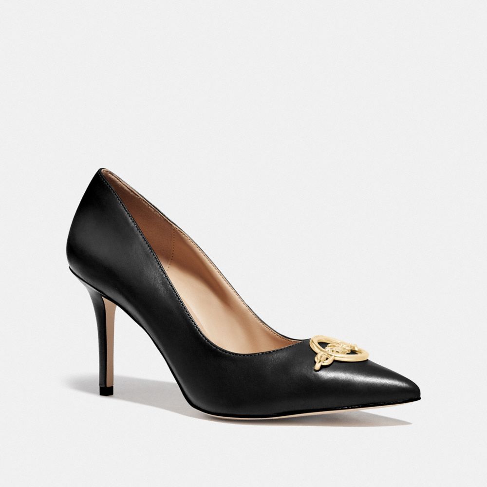 black coach pumps
