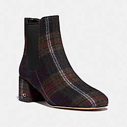 TIA BOOTIE WITH PLAID PRINT - GREEN PLAID - COACH FG4302