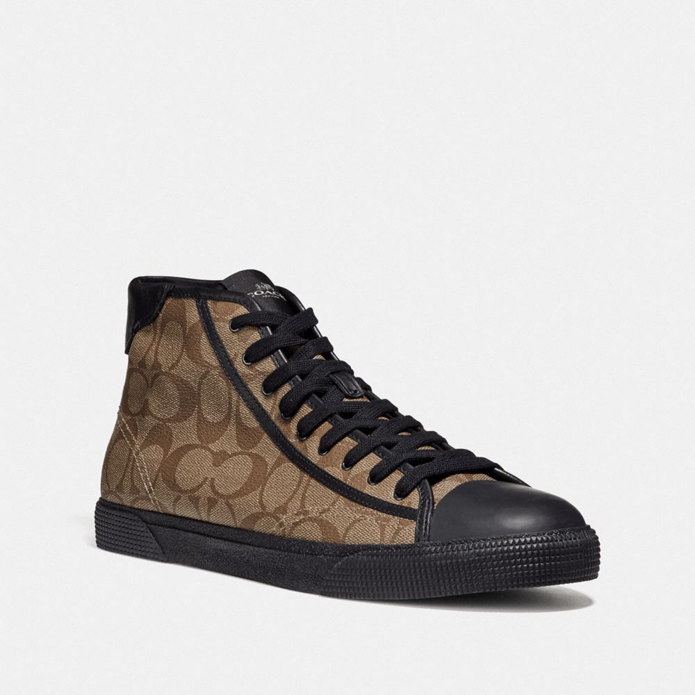 C207 HIGH TOP SNEAKER - KHAKI/BLACK - COACH FG4396