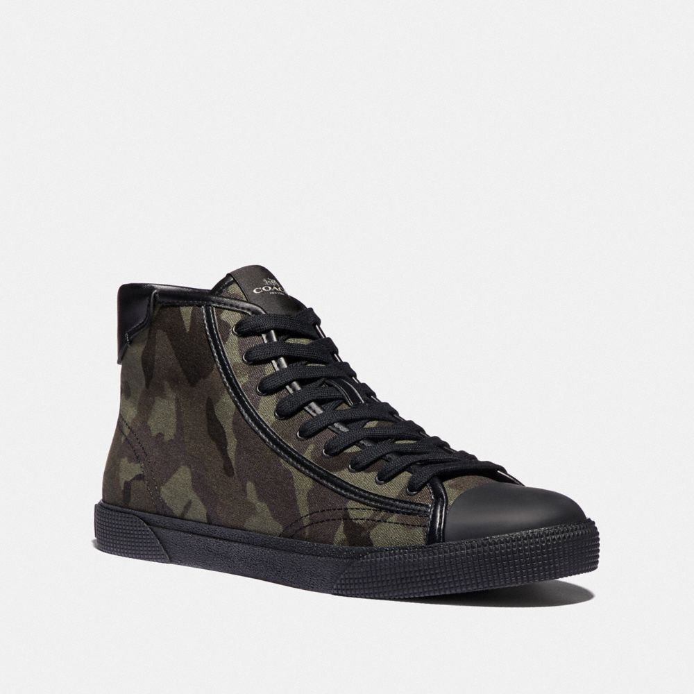 COACH FG4397 C207 HIGH TOP SNEAKER WITH CAMO PRINT GREEN MULTI CAMO