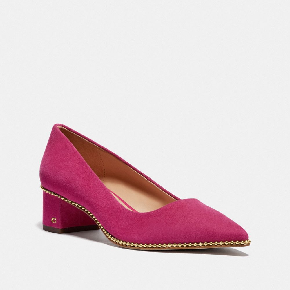 cerise pink suede shoes