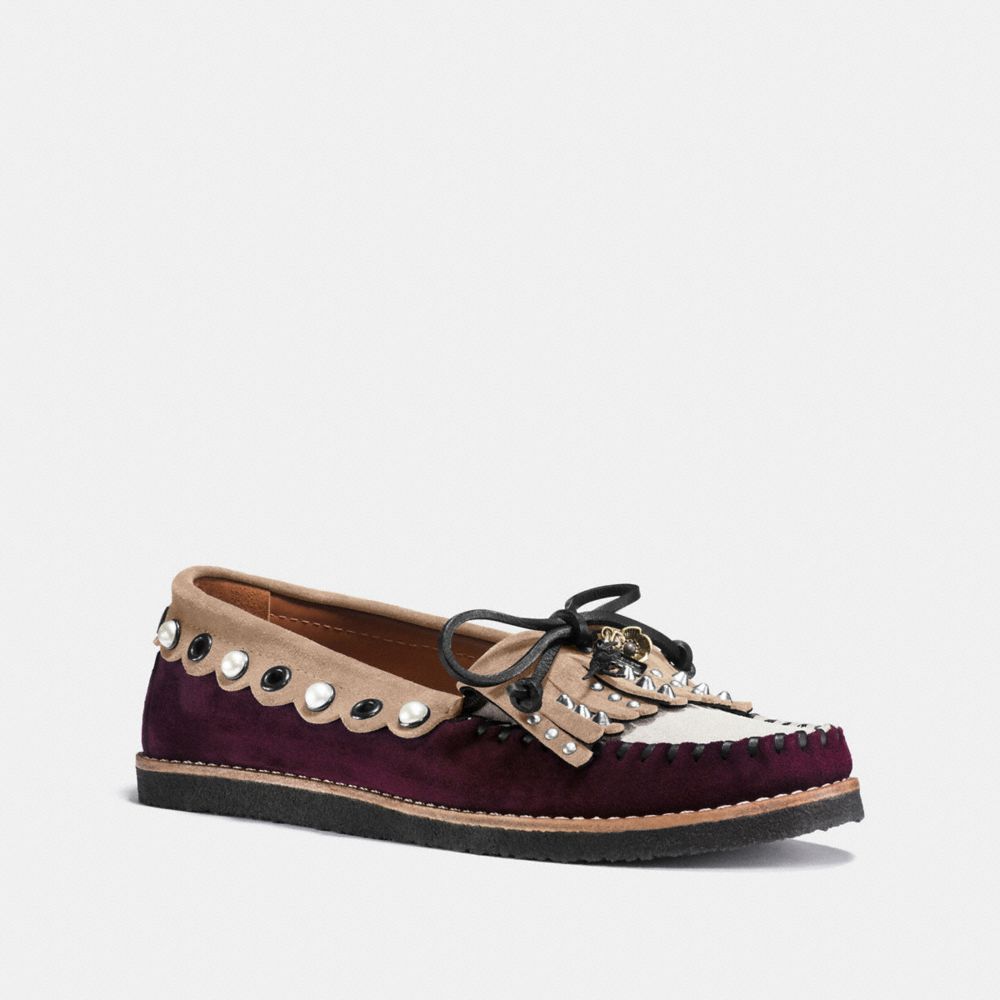 ROCCASIN SLIP ON - G1210 - WINE/BEECHWOOD