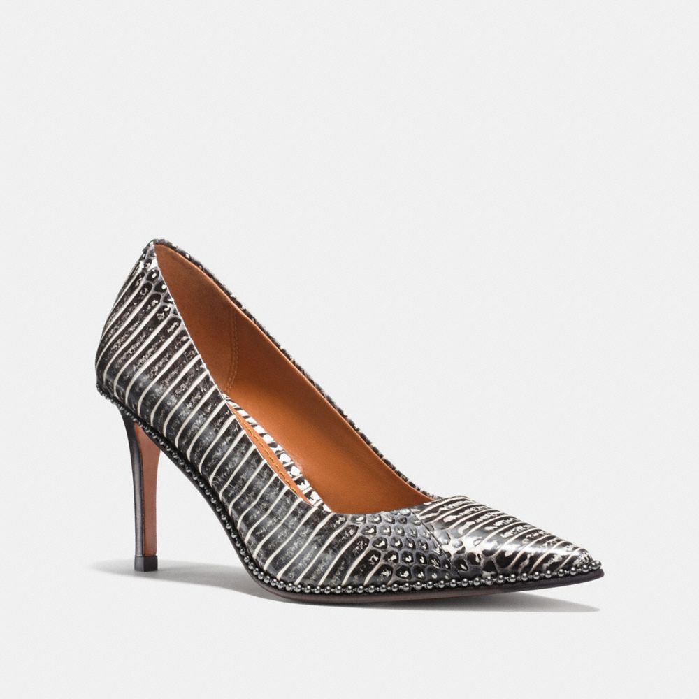 BEADCHAIN PUMP IN SNAKESKIN - BLACK WHITE - COACH G1229