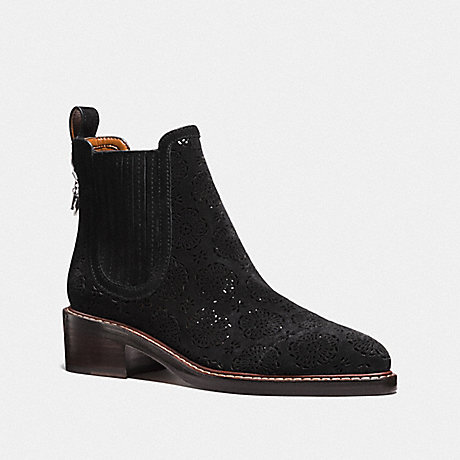 COACH BOWERY CHELSEA BOOT WITH CUT OUT TEA ROSE - BLACK - G1823