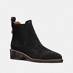 COACH G1823 Bowery Chelsea Boot With Cut Out Tea Rose BLACK