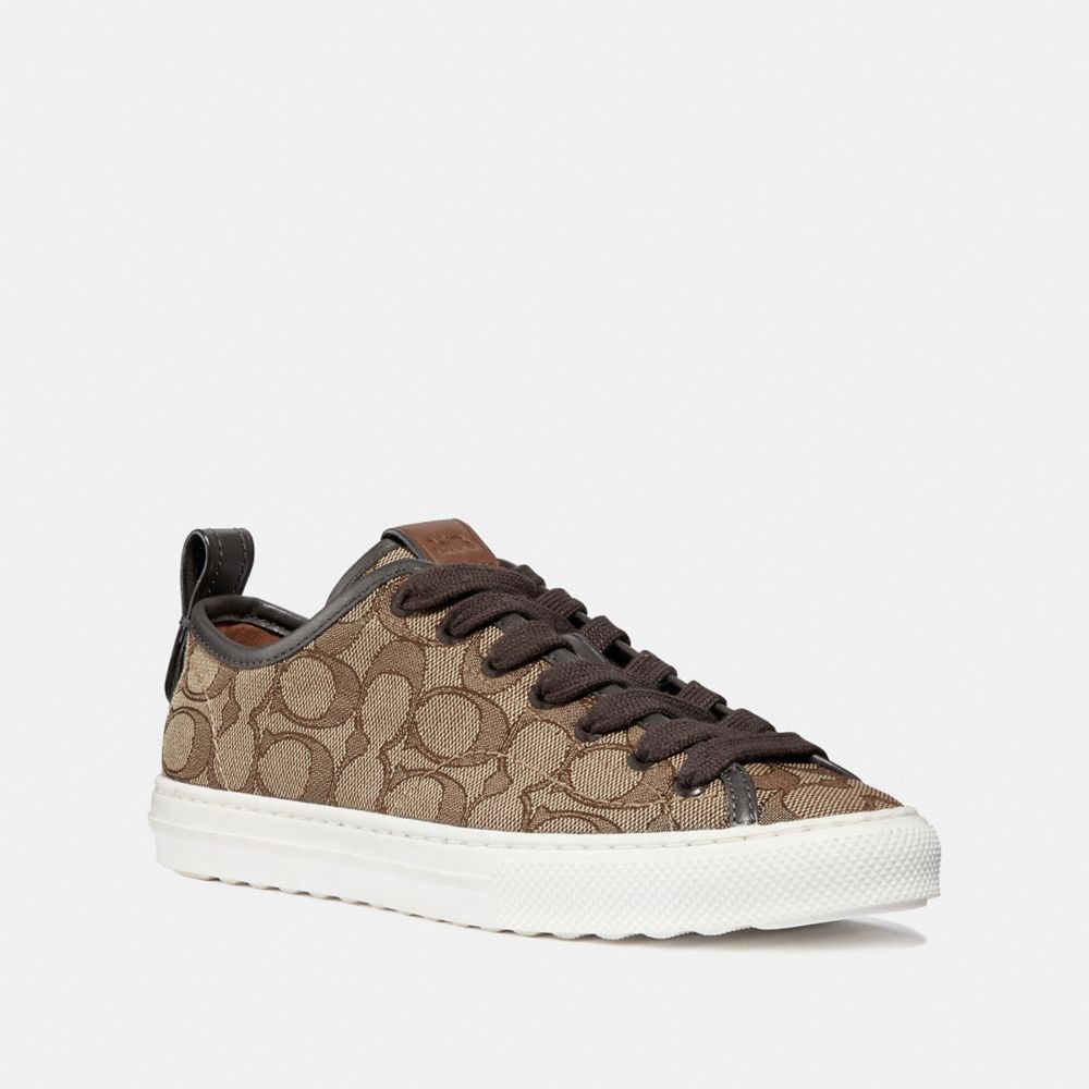 C121 LOW TOP SNEAKER - KHAKI/CHESTNUT - COACH G1904