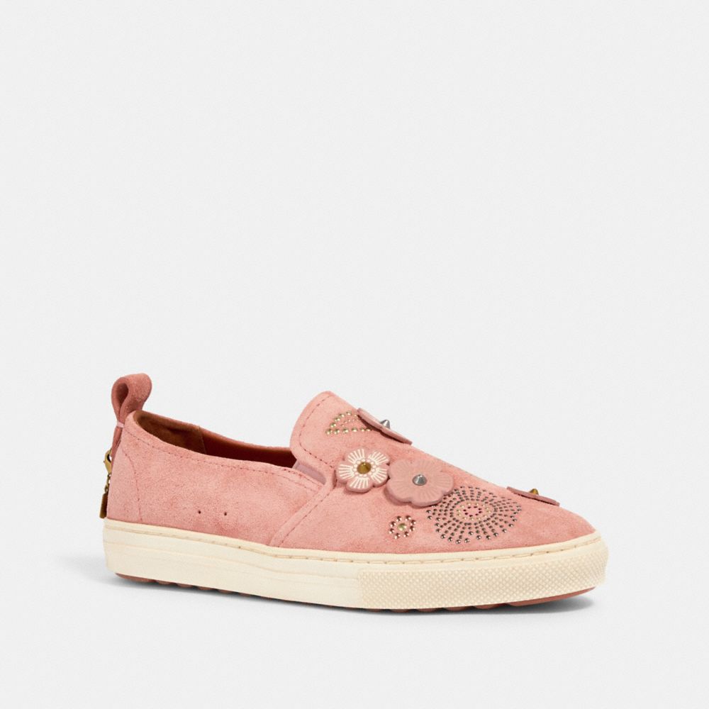 COACH G2062 C115 SLIP ON SNEAKER WITH TEA ROSE RIVETS PEONY