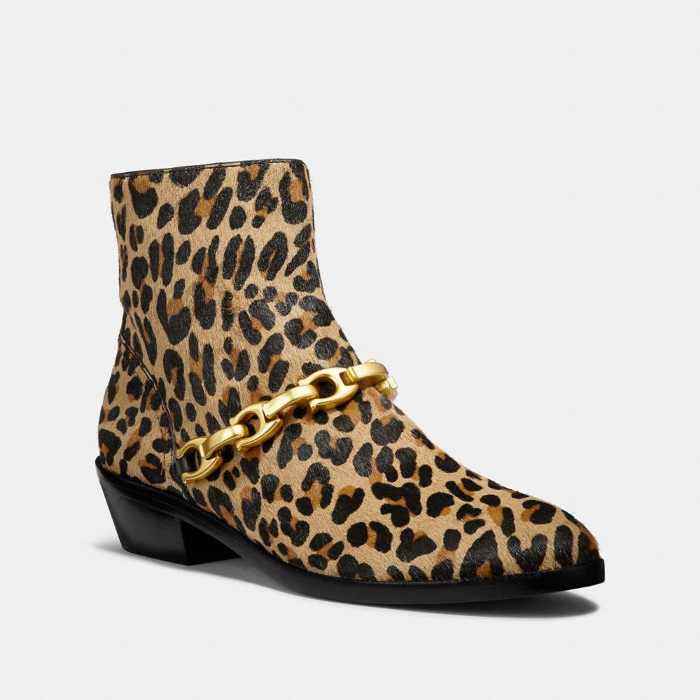 ALLEN BOOTIE WITH LEOPARD PRINT - NATURAL - COACH G2418