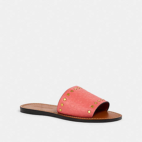 COACH G2735 SLIDE WITH RIVETS BRIGHT CORAL
