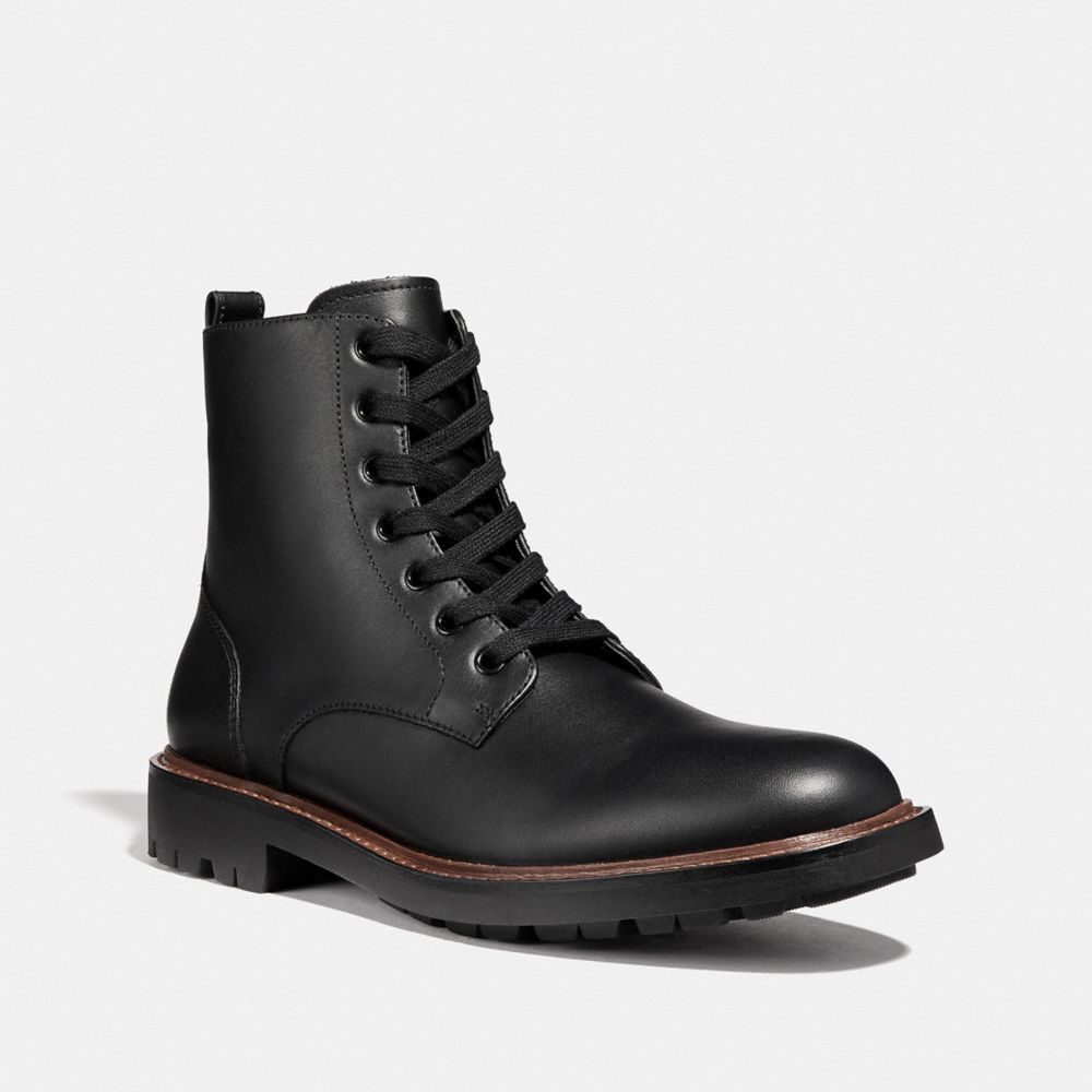 COACH LACE UP BOOT - BLACK - G2925