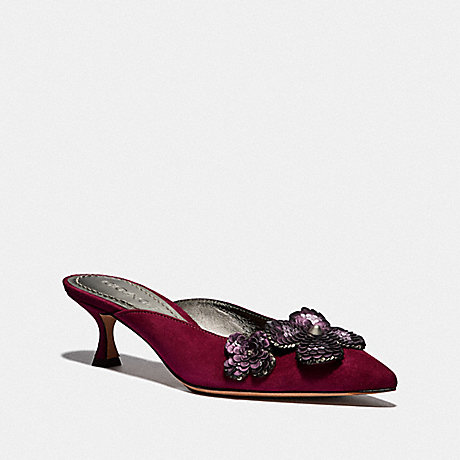 COACH KAILEE MULE WITH PAILLETTES - DARK BERRY - G3170
