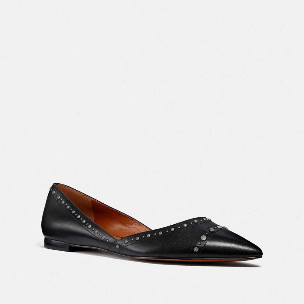 VALINTINA FLAT WITH STUDS - BLACK - COACH G3242