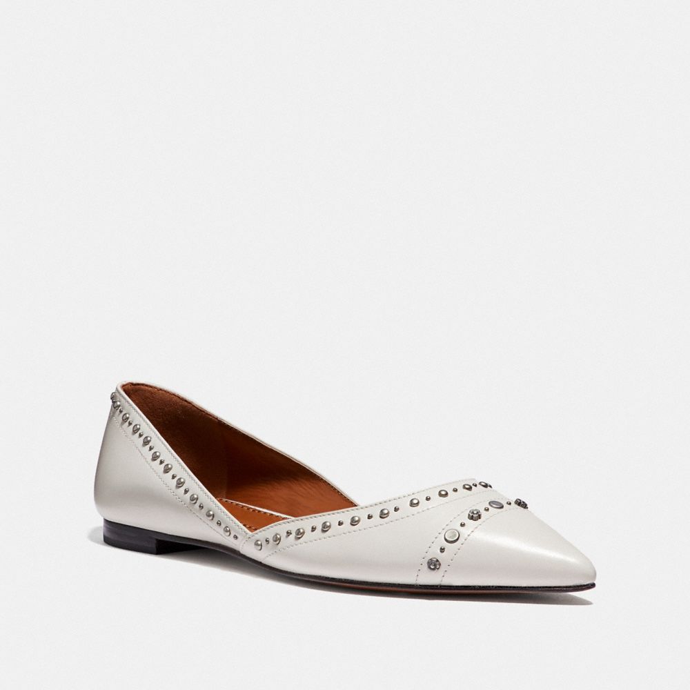 COACH G3242 Valintina Flat With Studs CHALK