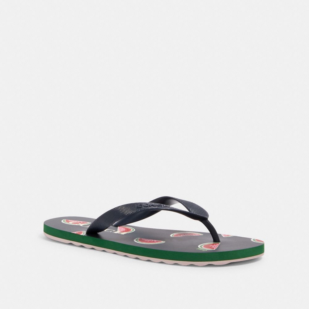 COACH ZAK FLIP FLOP WITH FLORAL PRINT - NAVY WATERMELON - G3437