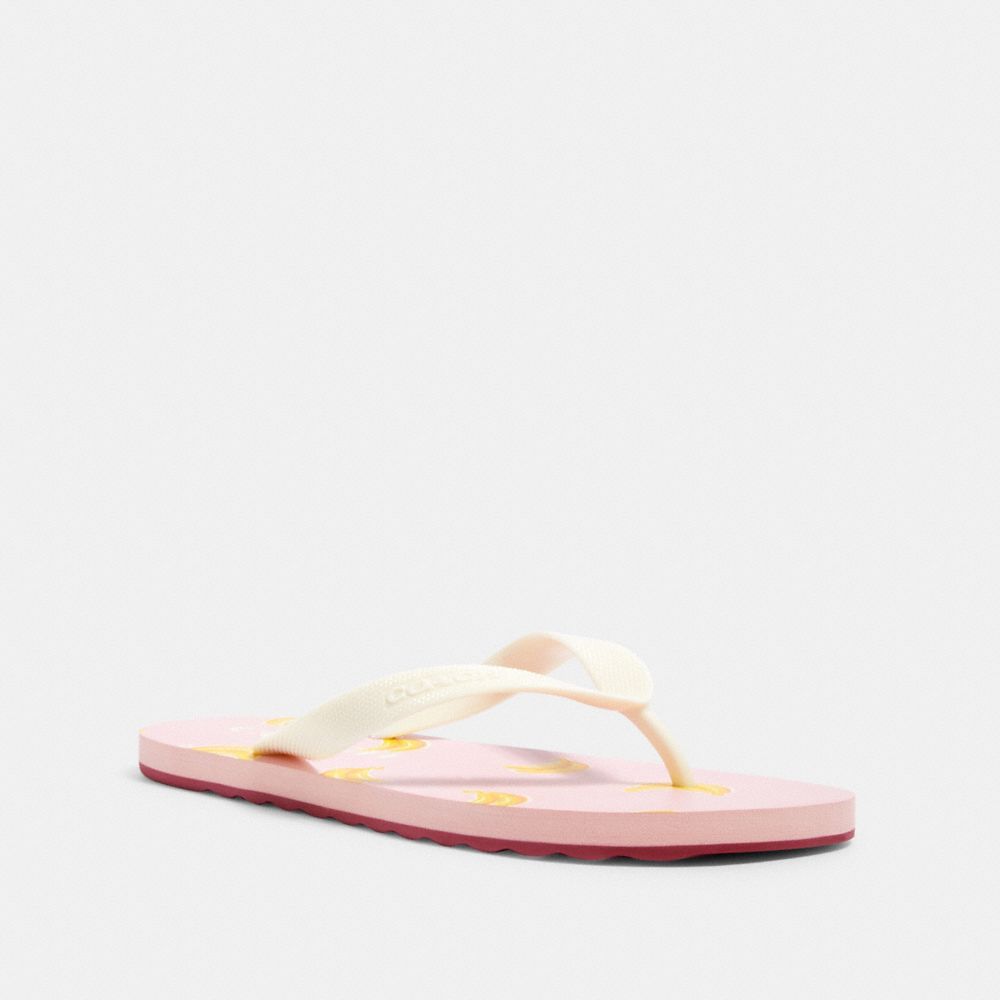COACH ZAK FLIP FLOP WITH FLORAL PRINT - PINK/YELLOW - G3437