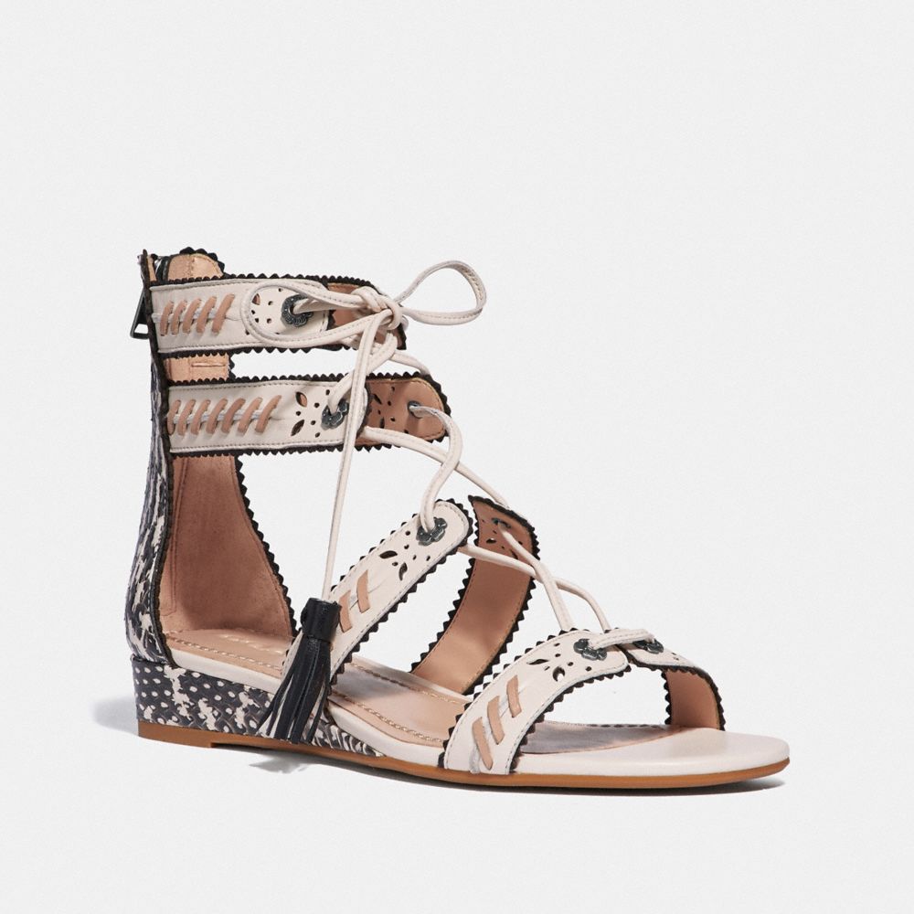 COACH VIA DEMI WEDGE SANDAL - CHALK/NATURAL - G3744