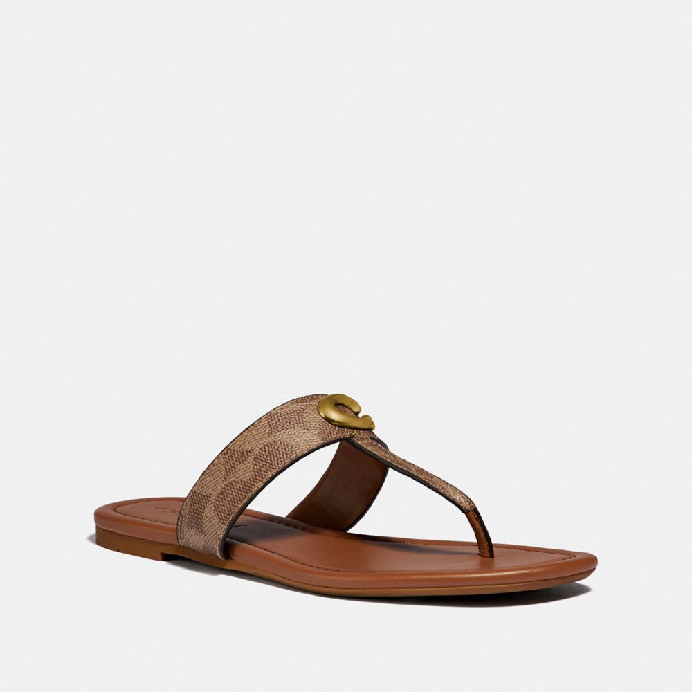 JESSIE SANDAL - TAN/DARK BROWN - COACH G3757