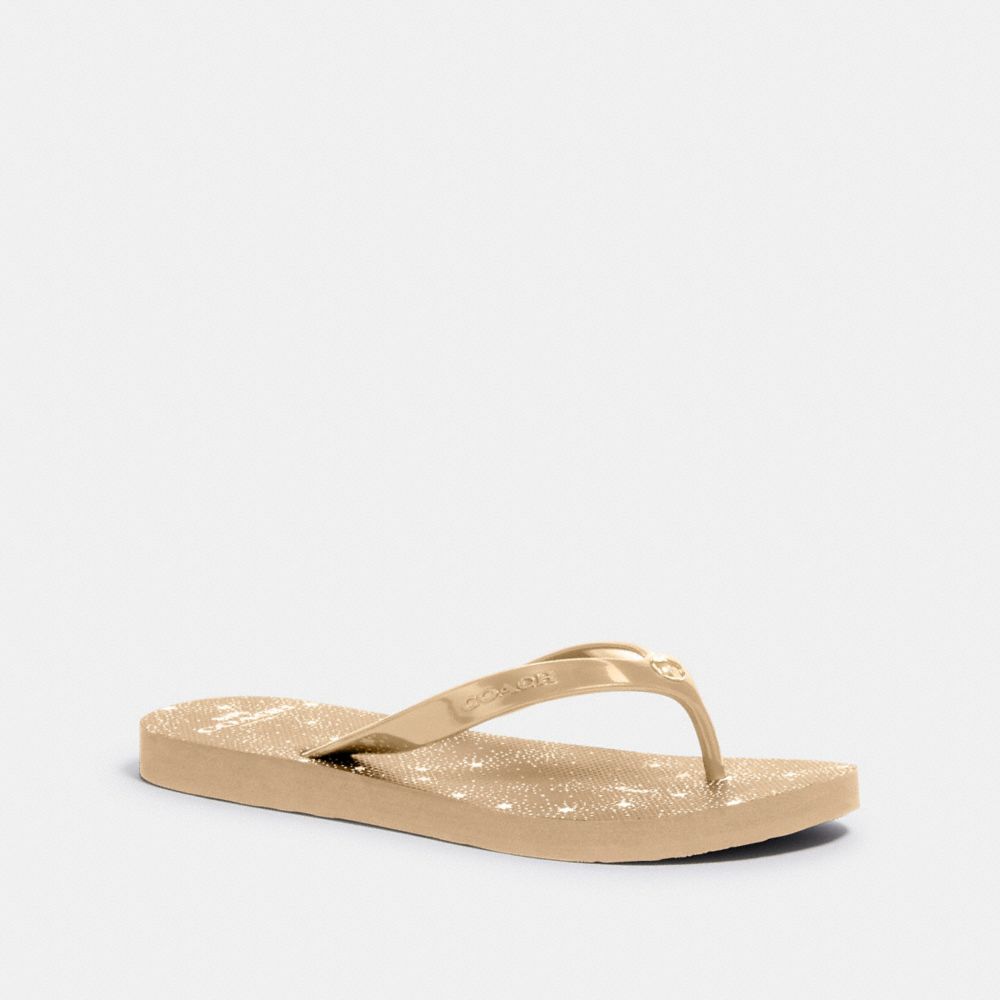 COACH G3775 Flip Flop GOLD