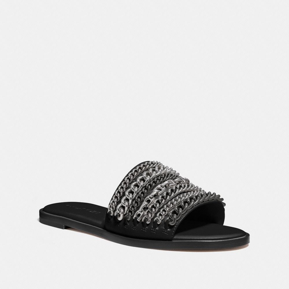 COACH G3978 Hayden Flat Sandal BLACK