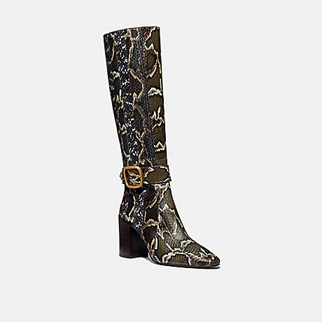 COACH Evelyn Boot In Snakeskin - OXBLOOD/NATURAL MULTI - G4270