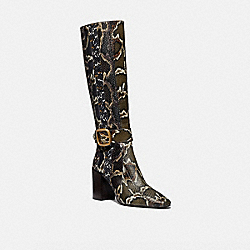Evelyn Boot In Snakeskin - OXBLOOD/NATURAL MULTI - COACH G4270