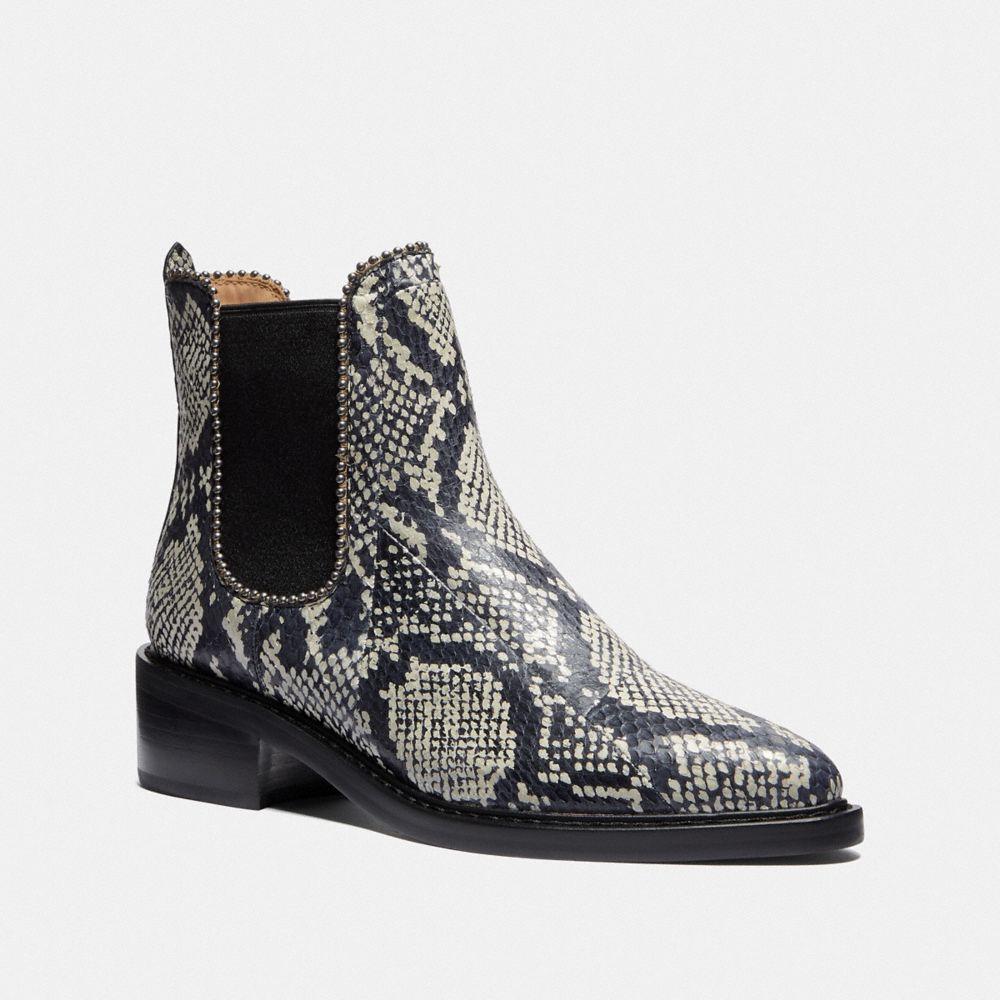 COACH Bowery Bootie In Snakeskin - NATURAL - G4368