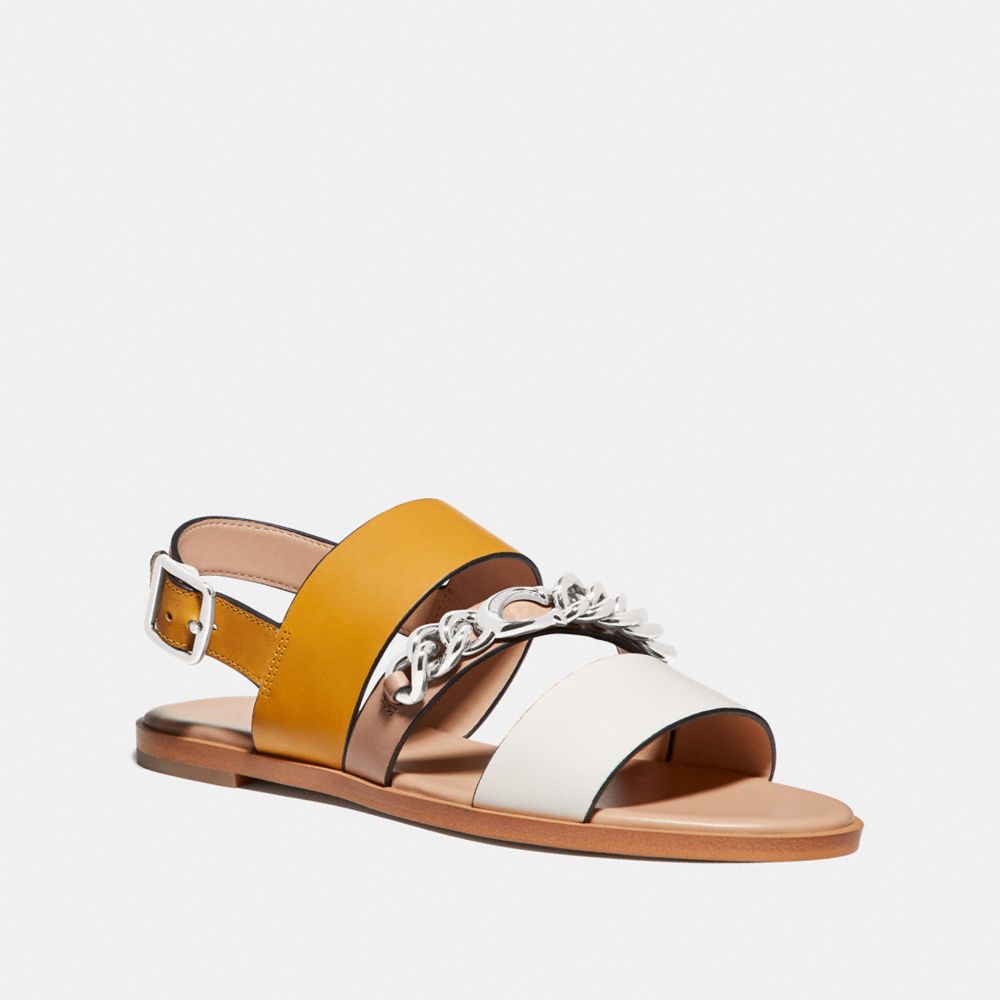 HEATHER SANDAL - CHALK/DARK MUSTARD - COACH G4605