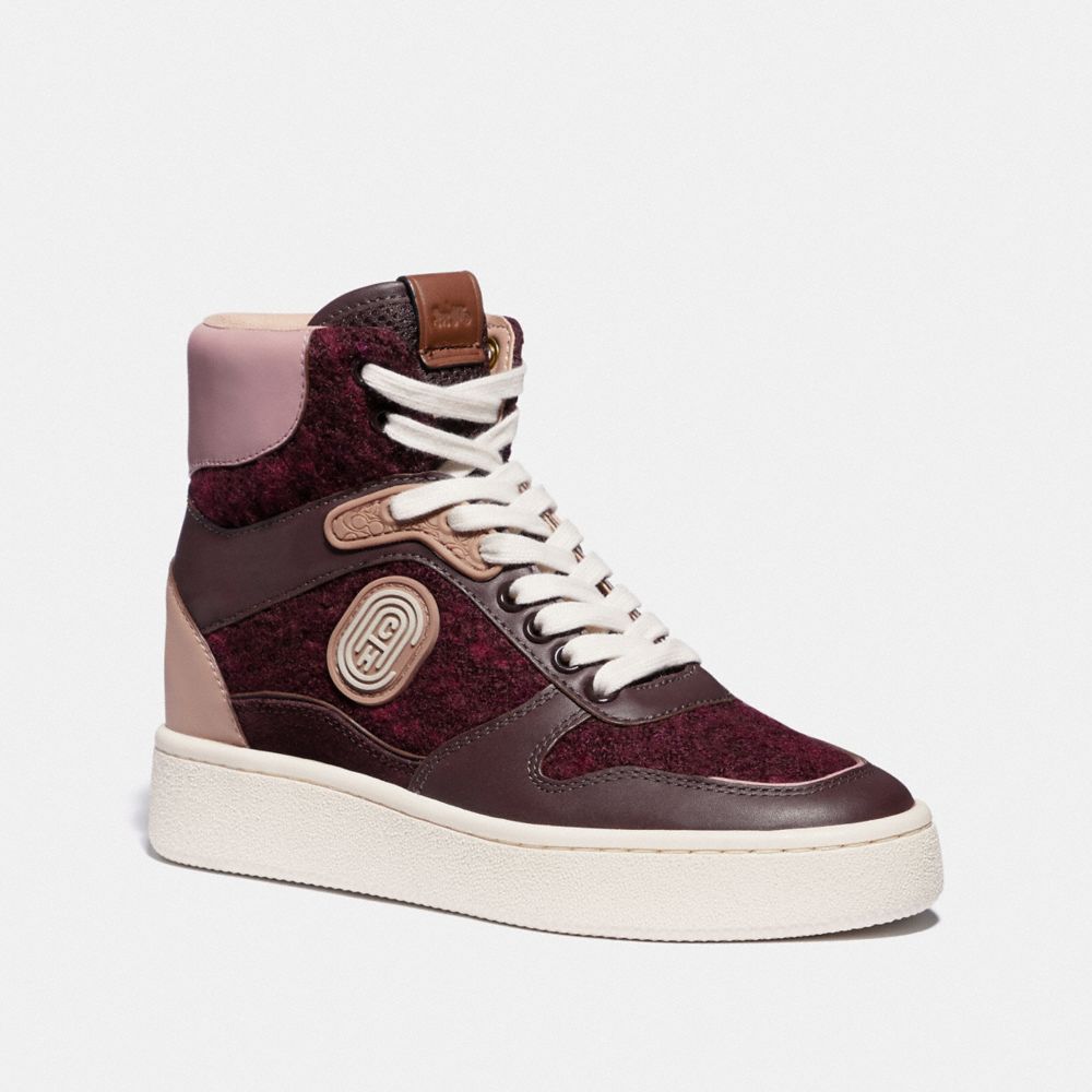 COACH G4657 C220 HIGH TOP SNEAKER OXBLOOD/TRUE PINK