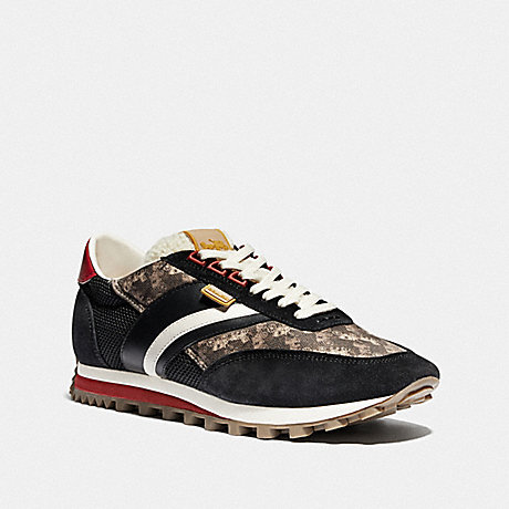 COACH C180 LOW TOP SNEAKER WITH HORSE AND CARRIAGE PRINT - MULTI BLACK - G4829