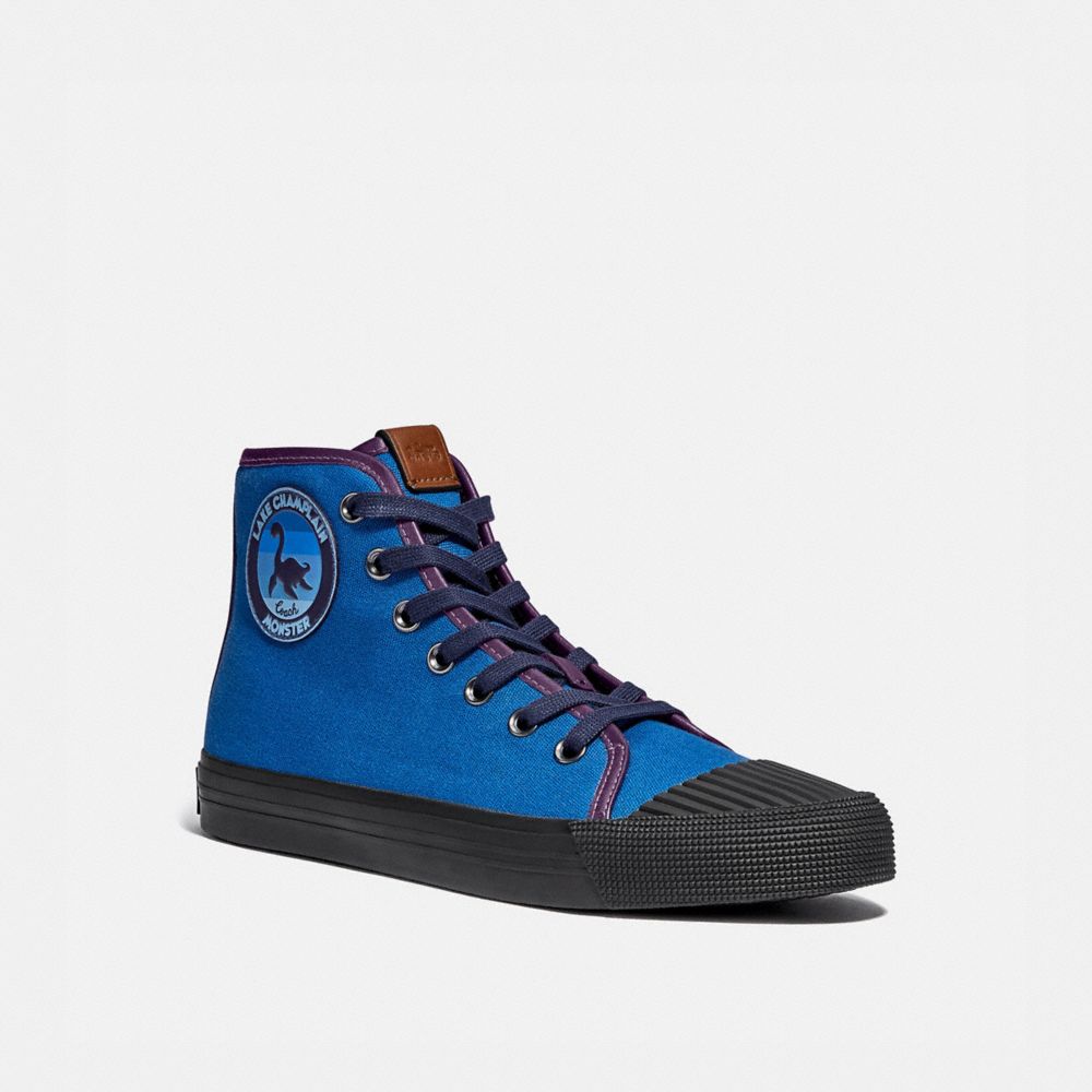 COACH C211 HIGH TOP SNEAKER WITH MYTHICAL MONSTERS - DEEP SKY - G4834